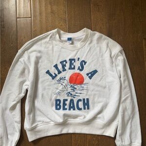 White Graphic Women's Sweater